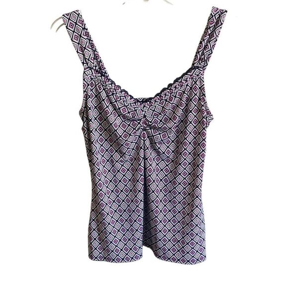 White House Black Market Size Medium Tunic Sleeveless Top Geometric WHBM - Picture 1 of 8